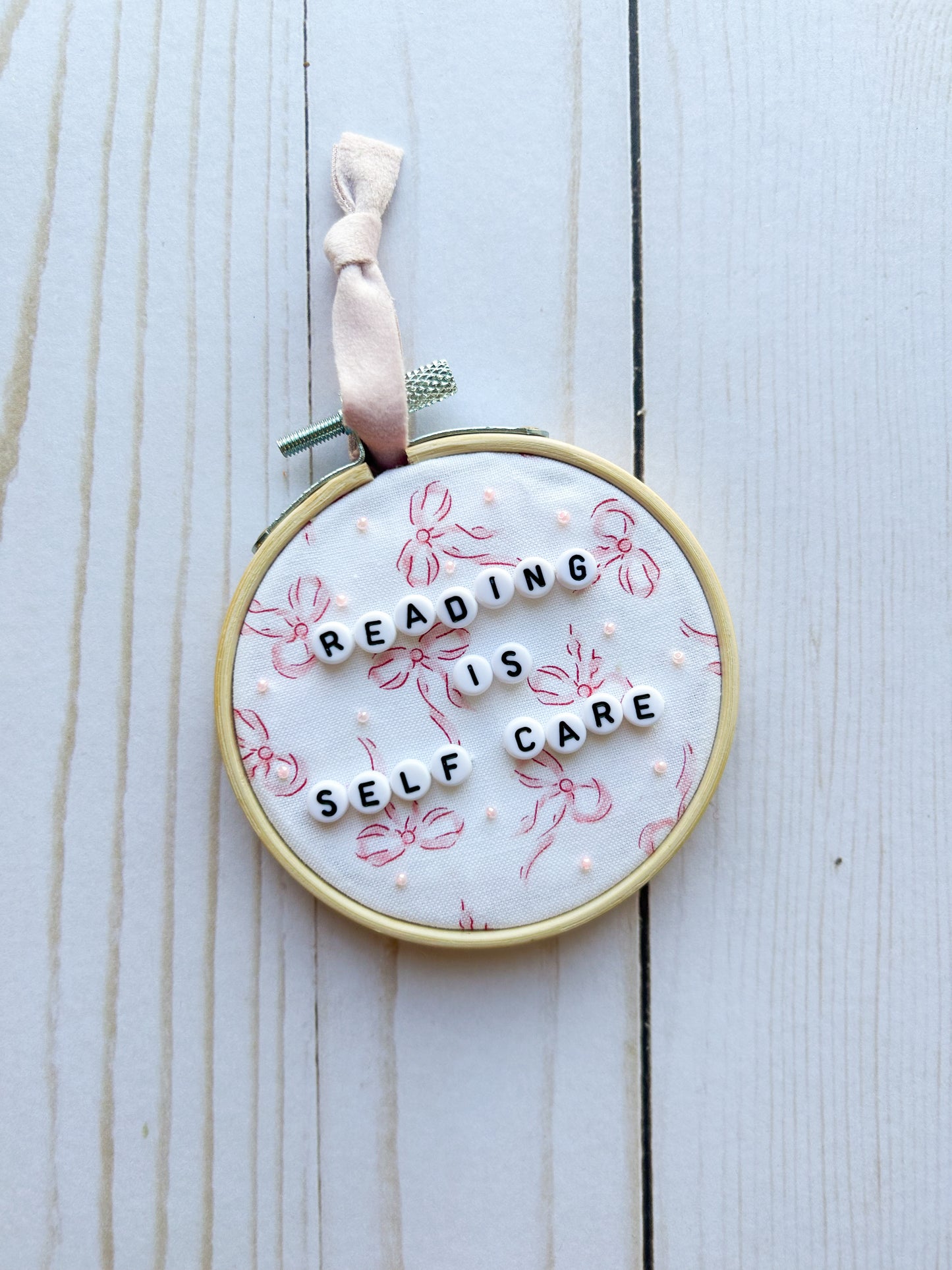 Reading is Self Care Hoop Ornament