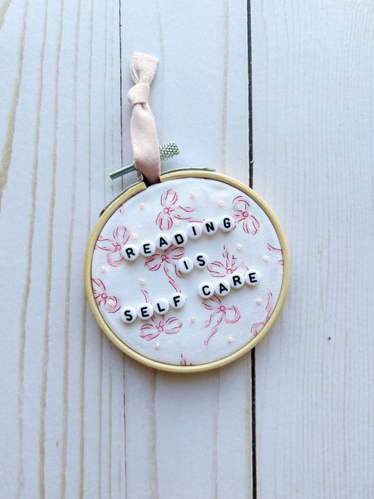 Reading is Self Care Hoop Ornament