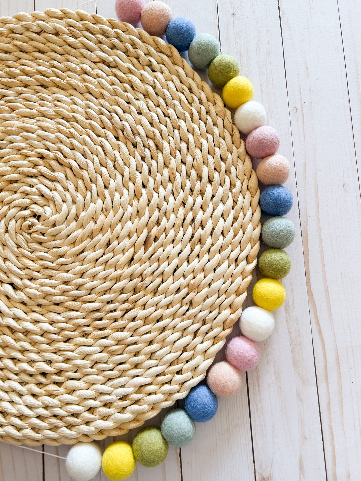 Peony Festival Felt Ball Garland