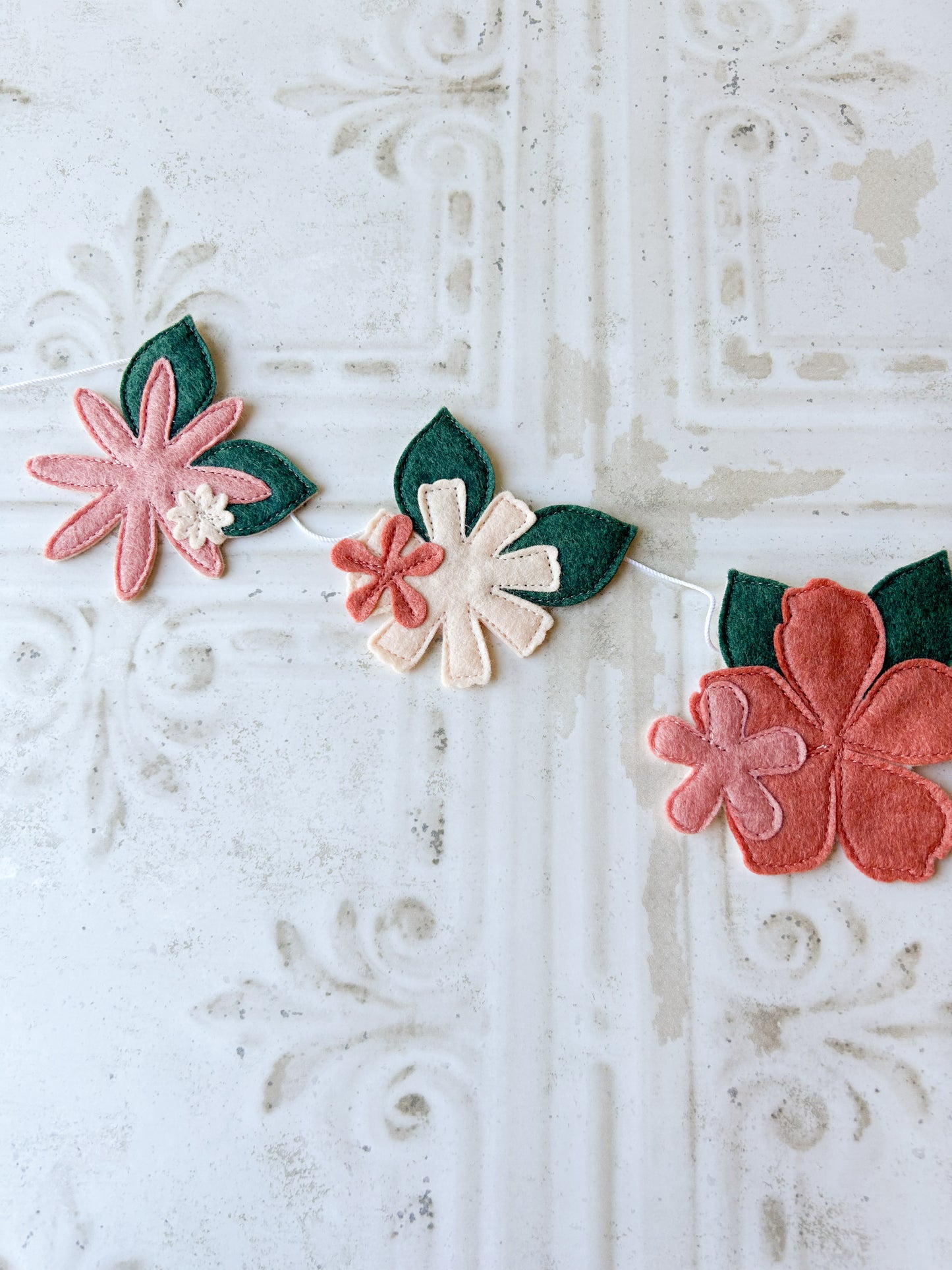 Peach and Cream Boho Floral Garland