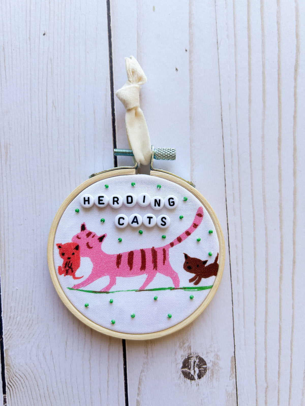Herding Cats Hoop Ornament
