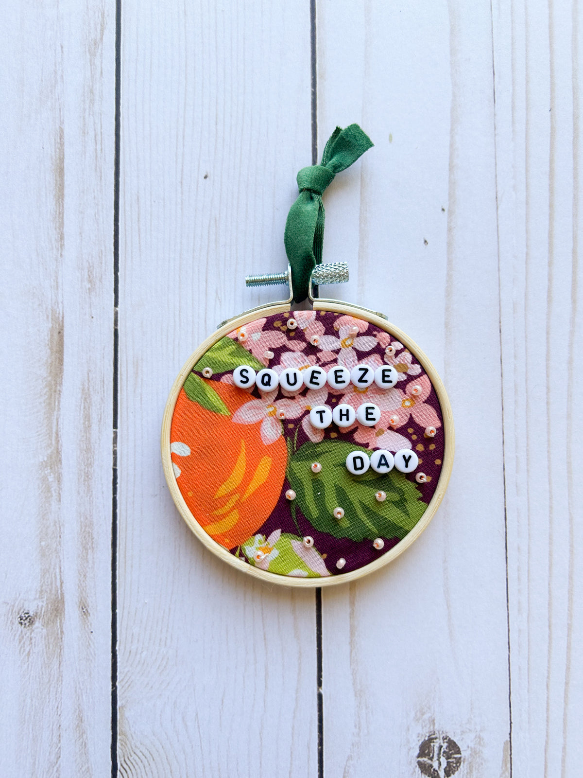 Squeeze The Day Hoop Ornament