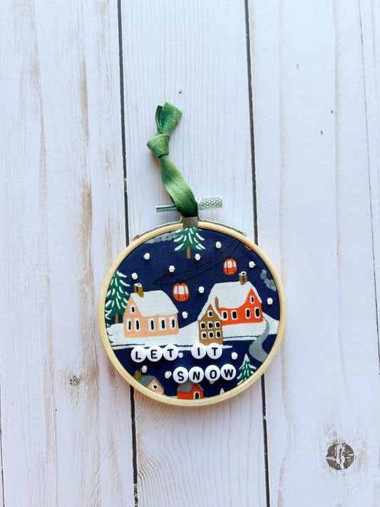 Let It Snow Hoop Ornament