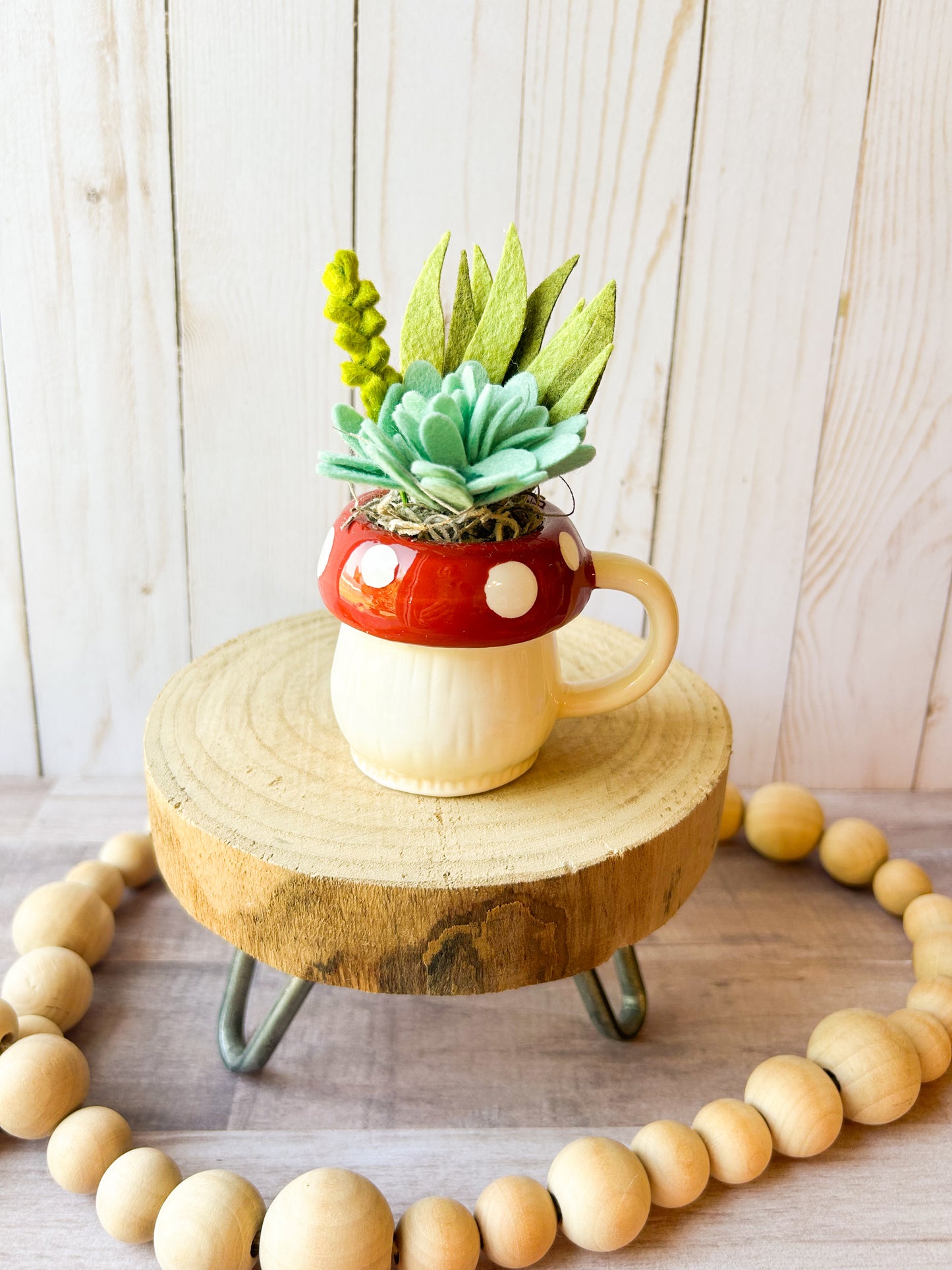 Mini Mushroom Felt Succulent