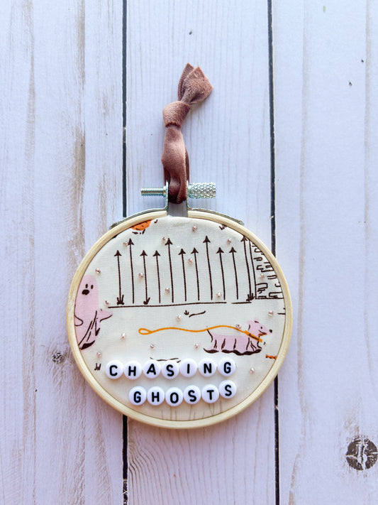 Chasing Ghosts Hoop Ornament