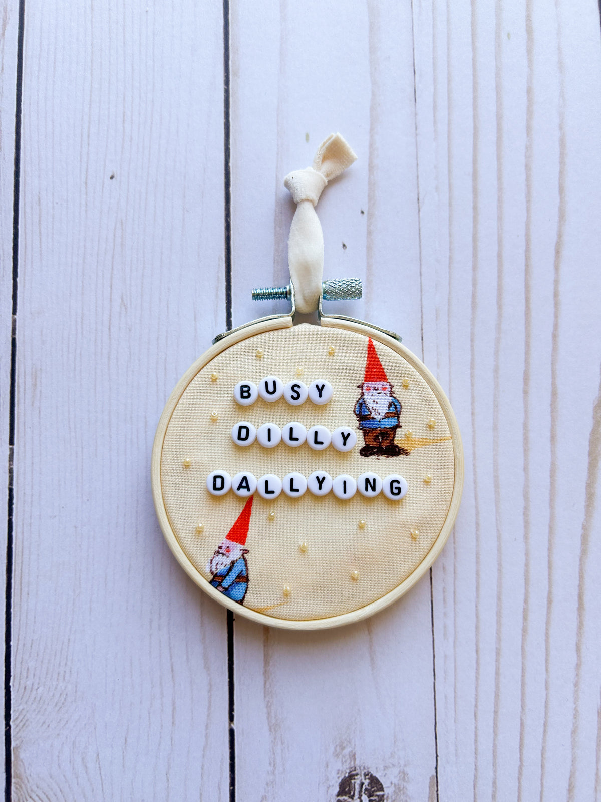 Busy Dilly Dallying Hoop Ornament