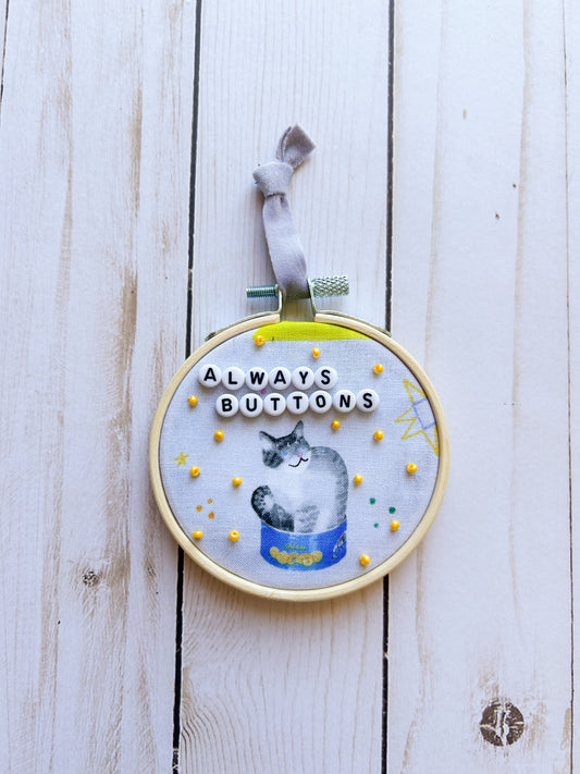 Always Buttons Hoop Ornament