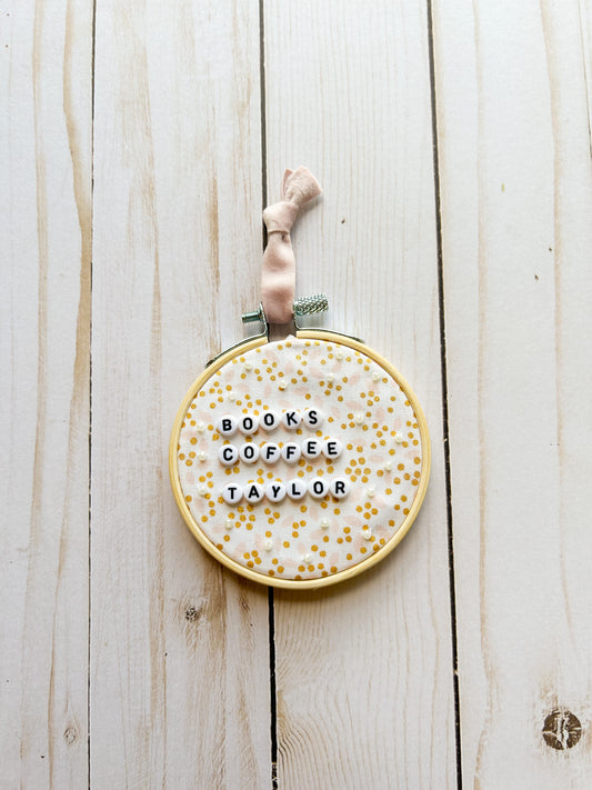 Books Coffee Taylor Hoop Ornament