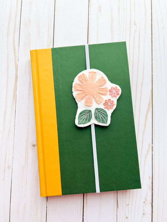 Peach Floral Bookmark