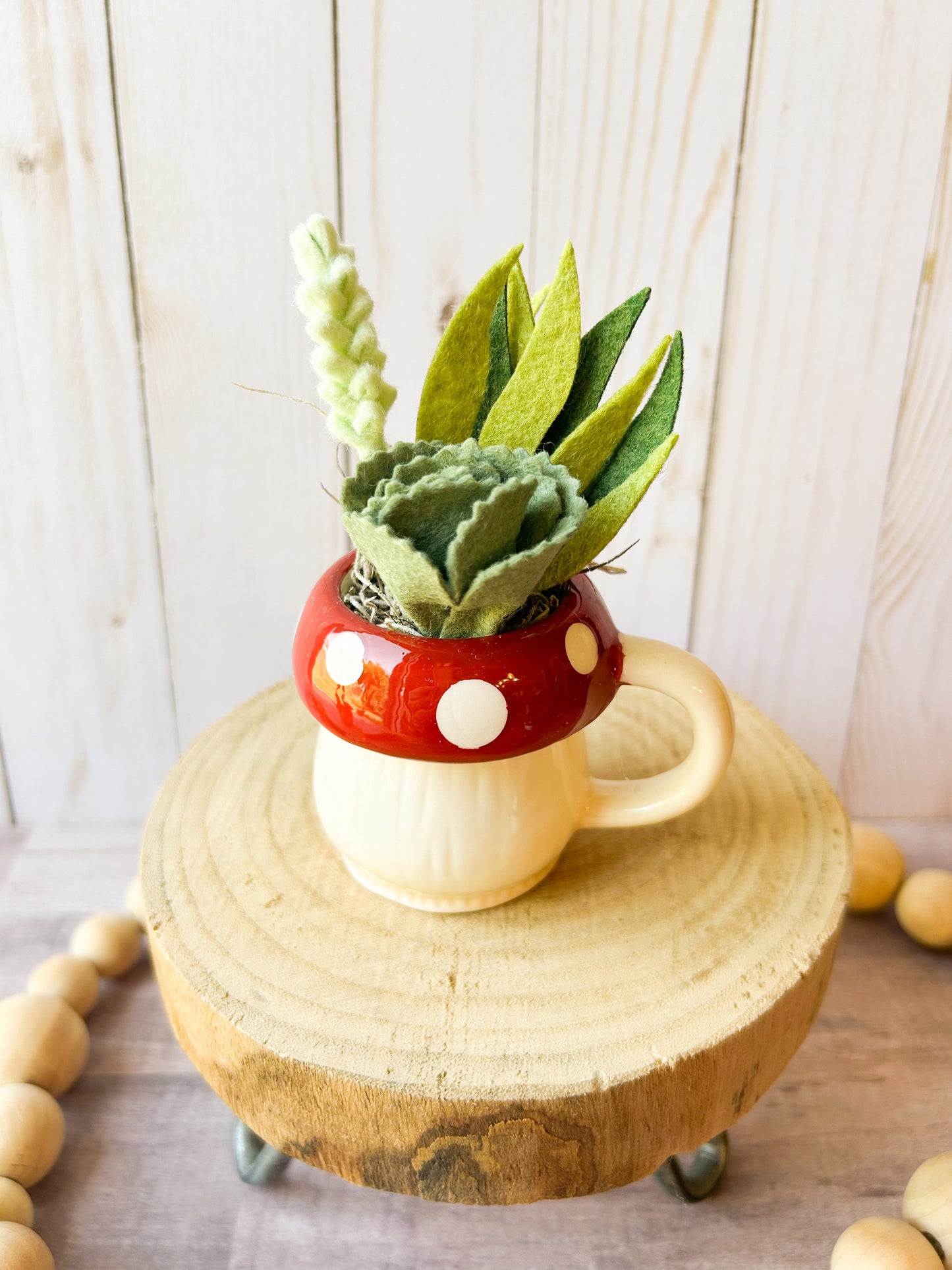 Mini Mushroom Felt Succulent