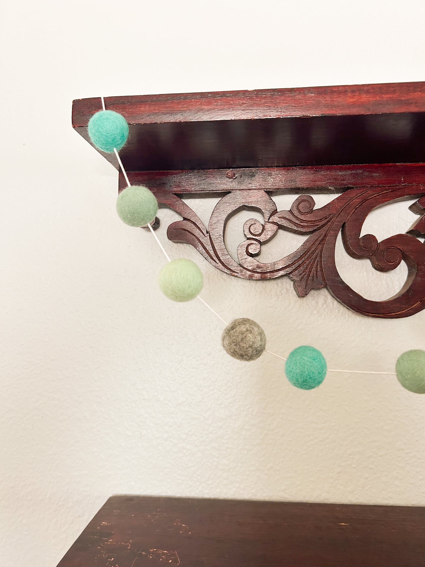 Aqua Felt Ball Garland