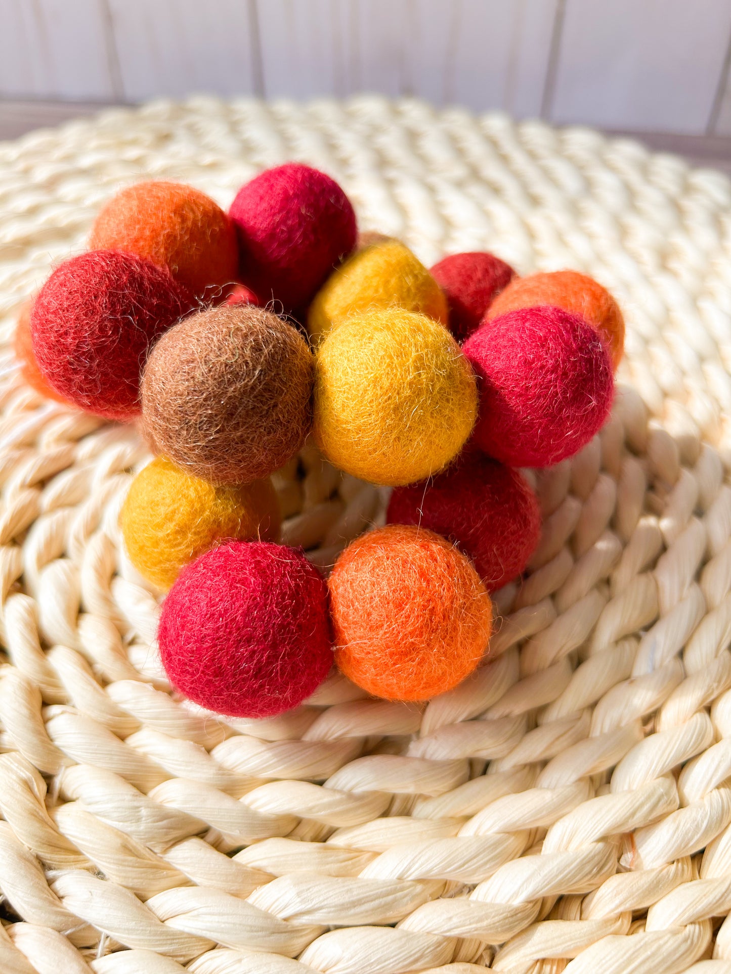 Fall Leaves Felt Ball Garland