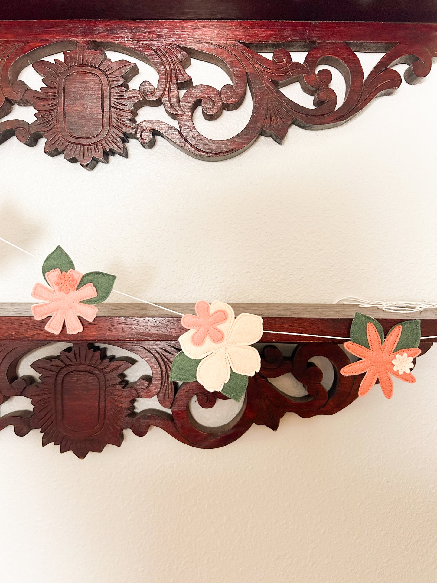 Peach and Cream Boho Floral Garland