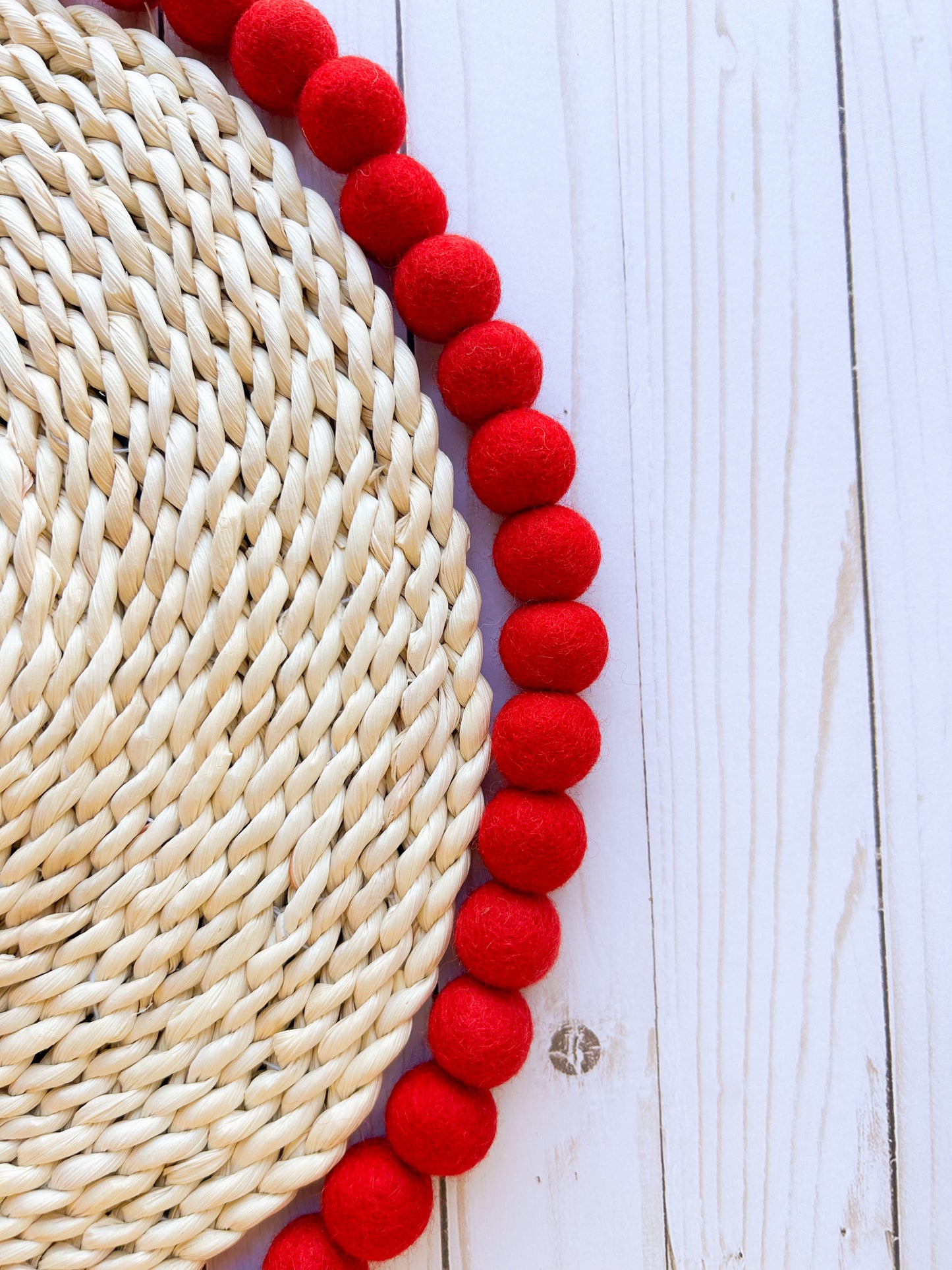 Red Felt Ball Garland